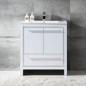 Fresca FCB8130HA-I Fresca Allier Rio 30" Ash Gray Modern Bathroom Cabinet w/ Sink