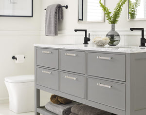 Amerock Cabinet Pull Satin Nickel/Polished Chrome 6-5/16 inch (160 mm) Center to Center Overton 1 Pack Drawer Pull Drawer Handle Cabinet Hardware