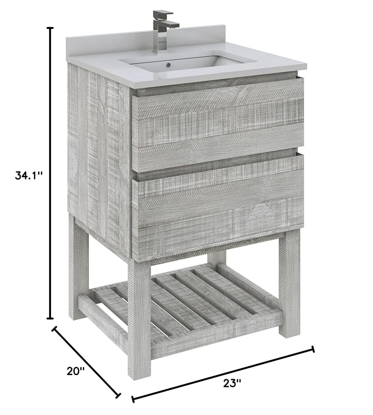 Fresca FCB3124ASH-FS Fresca Formosa 23" Floor Standing Open Bottom Modern Bathroom Cabinet in Ash