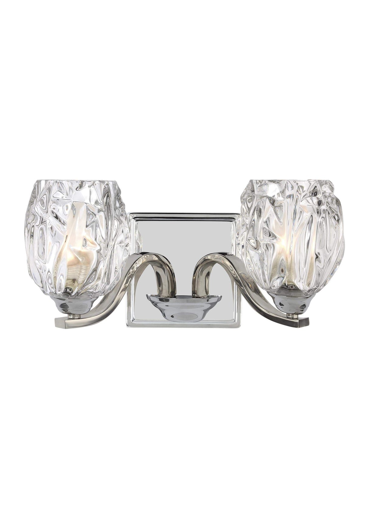 Feiss VS22702CH-L1 Kalli LED Crystal Glass Wall Vanity Bath Lighting, 2-Light 10 Watt (13"W x 6"H), Chrome