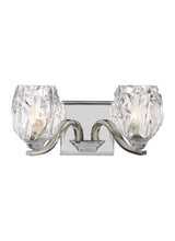 Feiss VS22702CH-L1 Kalli LED Crystal Glass Wall Vanity Bath Lighting, 2-Light 10 Watt (13"W x 6"H), Chrome