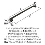 Amerock Appliance Pull Oil Rubbed Bronze 18 inch (457 mm) Center to Center Mulholland 1 Pack Drawer Pull Drawer Handle Cabinet Hardware