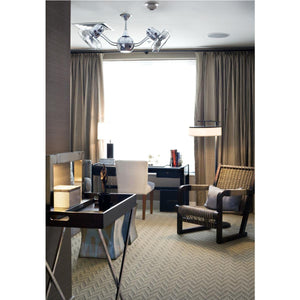 Matthews Fan VB-CR-MTL Vent-Bettina 360° dual headed rotational ceiling fan in polished chrome finish with metal blades.