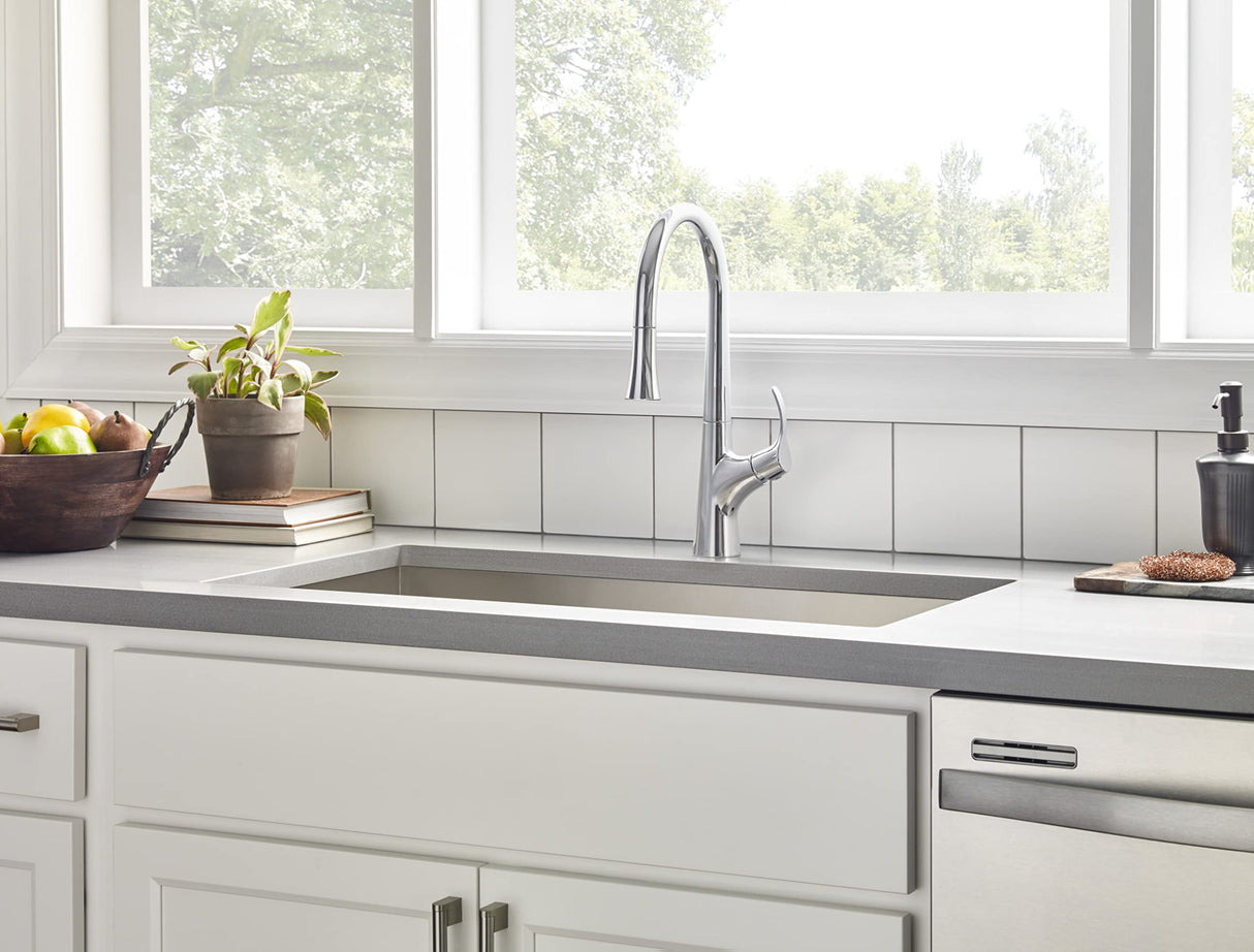 Gerber D454422BS Satin Black Antioch Single Handle Pull-down Kitchen Faucet