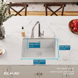 Elkay Quartz Classic ELGU2522WH0 Single Bowl Undermount Sink, White