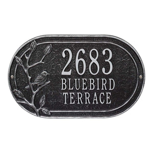 Whitehall 3110BS - Personalized Woodridge Bird Oval Plaque - Standard - Wall - 3 Line