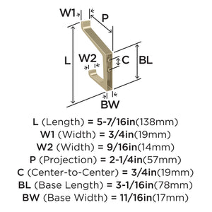 Amerock H37003BBZ Emerge Double Prong Decorative Wall Hook Golden Champagne Hook for Coats, Hats, Backpacks, Bags Hooks for Bathroom, Bedroom, Closet, Entryway, Laundry Room, Office