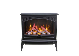 Amantii E50-NA Lynwood Series - 50 cm Freestand Electric Stove Featuring a Cast Iron Frame and a 10 Piece Birch Log Set