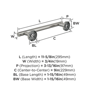 Amerock BH26546SS Stainless Steel Towel Bar 9 in (229 mm) Towel Rack Arrondi Bathroom Towel Holder Bathroom Hardware Bath Accessories