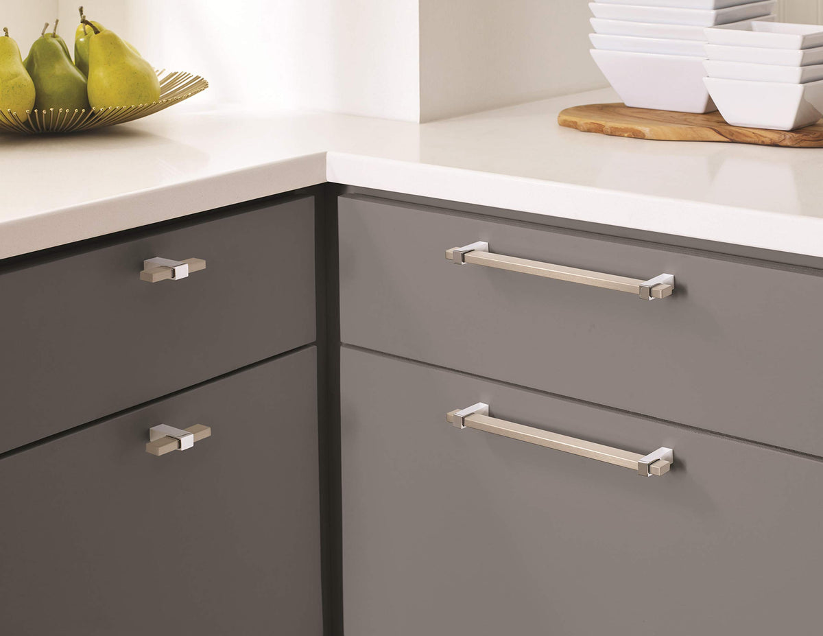 Amerock Cabinet Pull Silver Champagne/Polished Chrome 7-9/16 inch (192 mm) Center to Center Mulino 1 Pack Drawer Pull Drawer Handle Cabinet Hardware