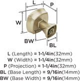 Amerock Cabinet Knob Golden Champagne 1-1/4 inch (32 mm) Length Stature 1 Pack Drawer Knob Cabinet Hardware