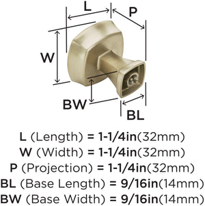 Amerock Cabinet Knob Golden Champagne 1-1/4 inch (32 mm) Length Stature 1 Pack Drawer Knob Cabinet Hardware