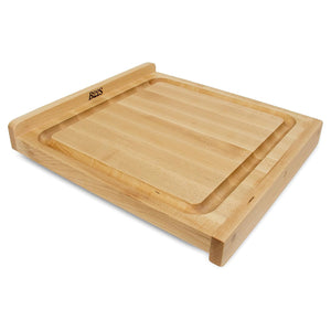 John Boos KNEB17 Maple Wood Cutting Board for Kitchen Prep, 17.75" x 17.25", 1.25 Inch Thick, Edge Grain Reversible Charcuterie Block with Juice Groove 17.75X17.25 MPL-EDGE GR-KNEAD BRD-