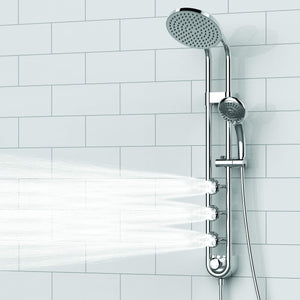 PULSE ShowerSpas 1058-CH Saturn Shower System with 8" Rain Showerhead, 3 Body Sprays, 5 Function Hand Shower, Polished Chrome