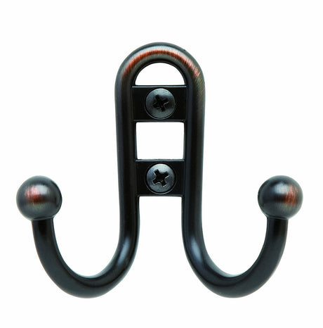 Amerock Double Prong Robe Hook Wall Mount Oil Rubbed Bronze 1 Pack Robe Hook Towel Hook Entryway Hook Bathroom Hook