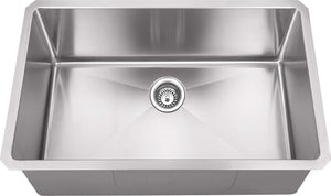 Hardware Resources HMS190 30" L x 18" D x 10" H Undermount 16 Gauge Handmade Stainless Steel Single Bowl Sink