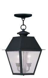 Livex Lighting 2167-04 Mansfield 2-Light Outdoor Hanging Lantern, Black