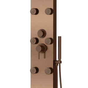 PULSE ShowerSpas 1042-ORB-1.8GPM Monterey ShowerSpa Panel with 8" Rain Showerhead, 6 Body Spray Jets, Hand Shower and Tub Spout, Oil Rubbed Bronze Fixtures, 1.8 GPM