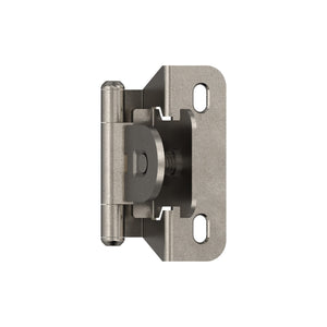 Amerock BPR871514 Kitchen Cabinet Hinge 1/4 in (6 mm) Overlay Single Demountable Partial Wrap Nickel Kitchen Cabinet Door Hinge 1 Pair/2 Pack Functional Hardware