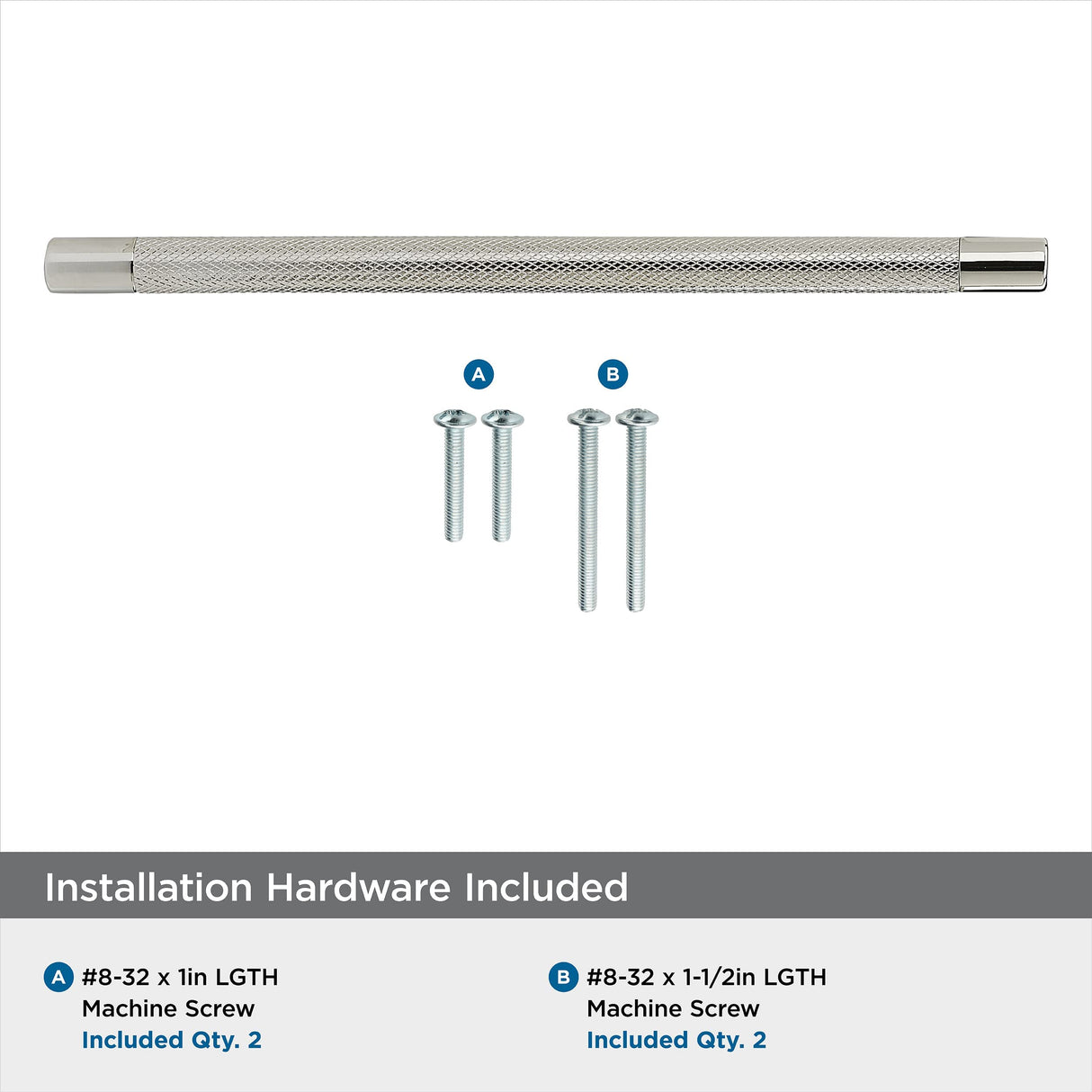 Amerock Kitchen Cabinet Pull Polished Nickel 10-1/16 in (256 mm) Center-to-Center Bronx 1 Pack Furniture Hardware Cabinet Handle Bathroom Drawer Pull