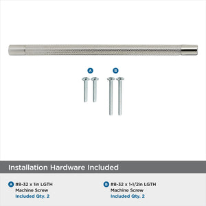 Amerock Kitchen Cabinet Pull Polished Nickel 10-1/16 in (256 mm) Center-to-Center Bronx 1 Pack Furniture Hardware Cabinet Handle Bathroom Drawer Pull