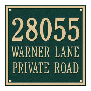 Whitehall 2118GG - Personalized Square Plaque - Estate - Wall - 3 line