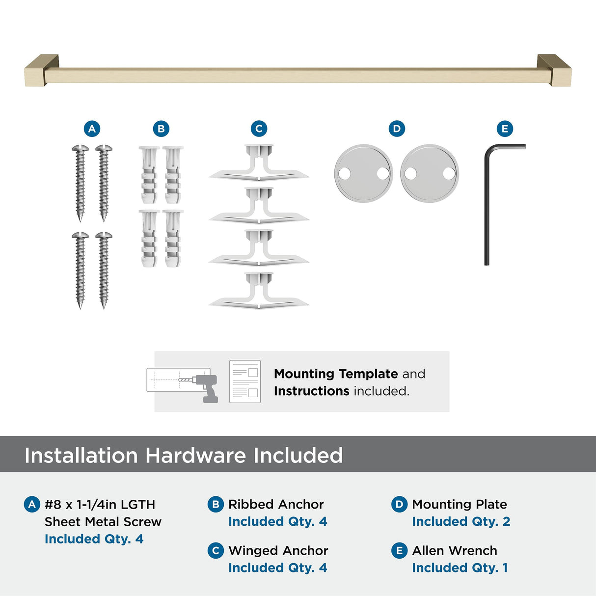 Amerock BH36084BBZ Golden Champagne Towel Bar 24 in (610 mm) Towel Rack Monument Bathroom Towel Holder Bathroom Hardware Bath Accessories
