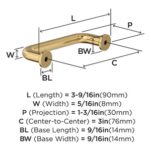 Amerock BP37380CZ Champagne Bronze Cabinet Pull 3 in (76 mm) Center-to-Center Cabinet Handle Factor Drawer Pull Kitchen Cabinet Handle Furniture Hardware