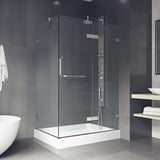 VIGO 32 in. x 40 in. x 79 in. Monteray Frameless Hinged Rectangle Shower Enclosure with Clear 0.38" Tempered Glass and Hardware in Brushed Nickel Finish with Left Handle and Base - VG6011BNCL40WR