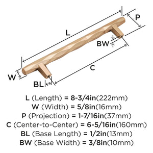 Amerock Cabinet Pull Champagne Bronze 6-5/16 inch (160 mm) Center to Center St. Vincent 1 Pack Drawer Pull Drawer Handle Cabinet Hardware