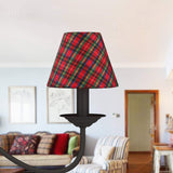 Livex Lighting S328 Hardback Clip-On Chandelier Shade for Holiday Decor, Empire Shape, 5" x 4", Red and Green Plaid