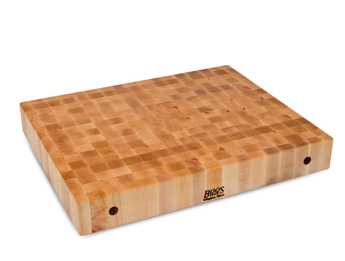 John Boos CCB3024 Block Classic Collection Maple Wood End Grain Chopping Block, 30 Inches x 24 4 30X24X4 MPL-END GR-NO GRIPS-