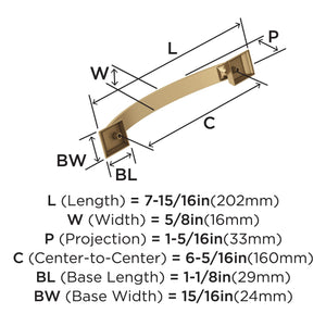 Amerock Cabinet Pull Champagne Bronze 6-5/16 in (160 mm) Center-to-Center Drawer Pull Candler Kitchen and Bath Hardware Furniture Hardware