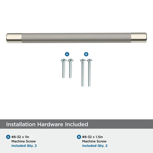 Amerock BP36562PNSS Esquire Cabinet Pull, 8in (203mm) Center-to-Center, Polished Nickel/Stainless Steel