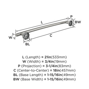 Amerock BH26543SS Stainless Steel Towel Bar 18 in (457 mm) Towel Rack Arrondi Bathroom Towel Holder Bathroom Hardware Bath Accessories