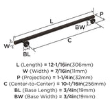 Amerock Cabinet Pull Oil Rubbed Bronze 10-1/16 inch (256 mm) Center-to-Center Radius 1 Pack Drawer Pull Cabinet Handle Cabinet Hardware