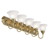 Livex Lighting 1005-01 Belmont 5-Light Bath Light, Antique Brass, 36 x 8.5 x 8.5