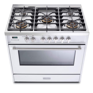 Verona VDFSGE365W Designer 36" Dual Fuel Single Oven Range - White