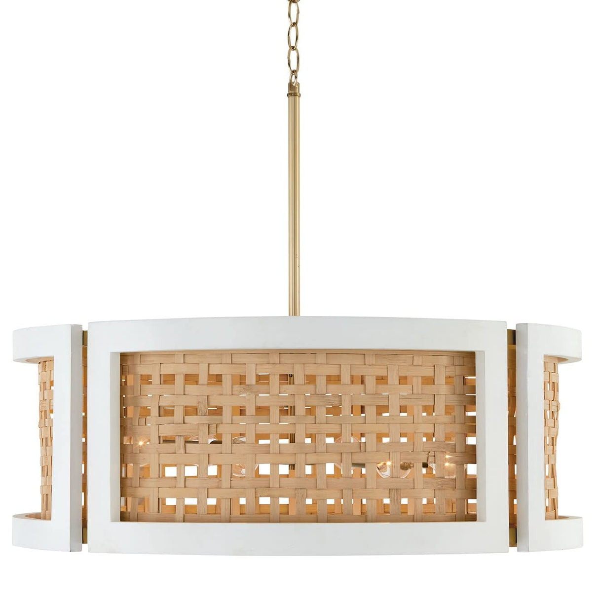 Capital Lighting 444361WM Lola 6 Light Chandelier Flat White and Matte Brass