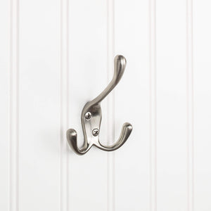 Elements YT40-400SN 4" Satin Nickel Large Triple Prong Wall Mounted Hook