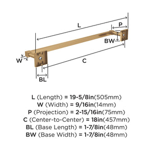Amerock BH36073CZ Champagne Bronze Towel Bar 18 in (457 mm) Towel Rack Appoint Bathroom Towel Holder Bathroom Hardware Bath Accessories