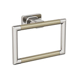 Amerock BH26612PNBBZ Polished Nickel/Golden Champagne Towel Ring 5-1/4 in (133 mm) Towel Holder Esquire Hand Towel Holder for Bathroom Wall Small Kitchen Towel Holder Bath Accessories