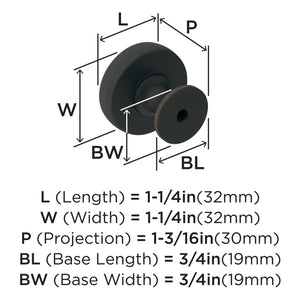 Amerock Cabinet Knob Oil Rubbed Bronze 1-1/4 inch (32 mm) Diameter Winsome 1 Pack Drawer Knob Cabinet Hardware