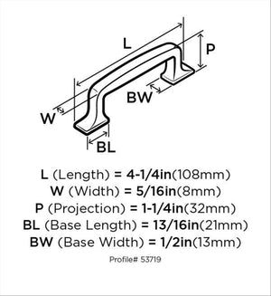 Amerock Cabinet Pull Graphite 3 inch (76 mm) Center to Center Westerly 1 Pack Drawer Pull Drawer Handle Cabinet Hardware