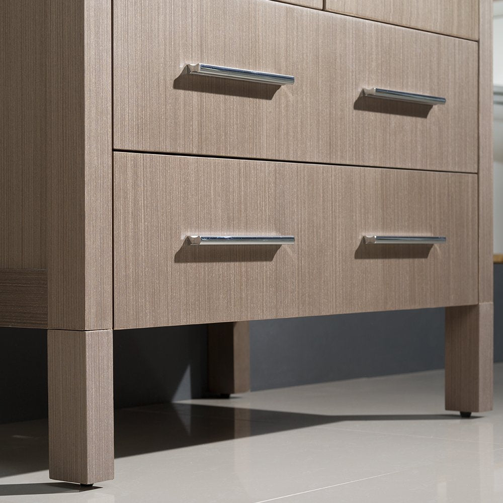 Fresca FVN6230GO-UNS Fresca Torino 30" Gray Oak Modern Bathroom Vanity w/ Integrated Sink