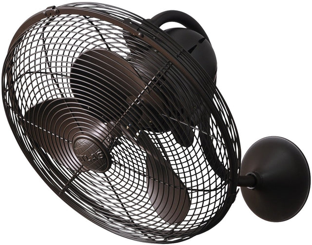 Matthews Fan LL-TB Laura 90° oscillating 3-speed wall fan in textured bronzed finish.