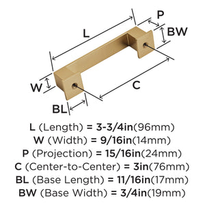 Amerock Cabinet Pull Champagne Bronze 3 inch (76 mm) Center to Center Appoint 1 Pack Drawer Pull Drawer Handle Cabinet Hardware