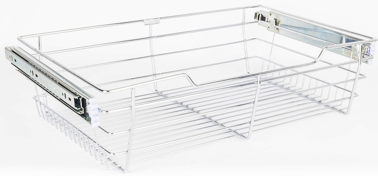 Hardware Resources POB1-16296CH Chrome Closet Pullout Basket with Slides 16"D x 29"W x 6"H