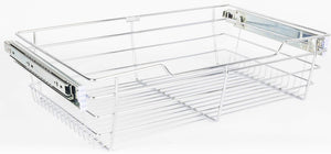 Hardware Resources POB1-16296CH Chrome Closet Pullout Basket with Slides 16