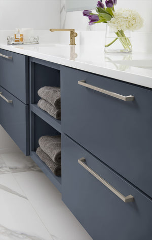 Amerock BP55284G10 Satin Nickel Cabinet Pull 12-5/8 in (320 mm) Center-to-Center Cabinet Handle Blackrock Drawer Pull Kitchen Cabinet Handle Furniture Hardware